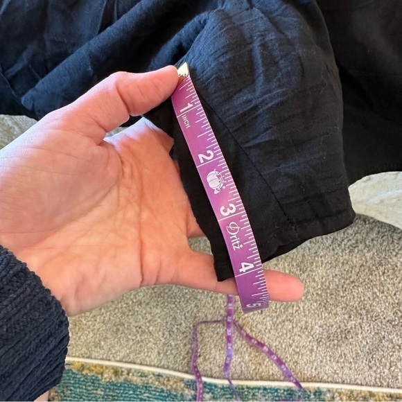 One-piece jumpsuit black shorts spaghetti strap sleeveless adjustable size L - Picture 8 of 8